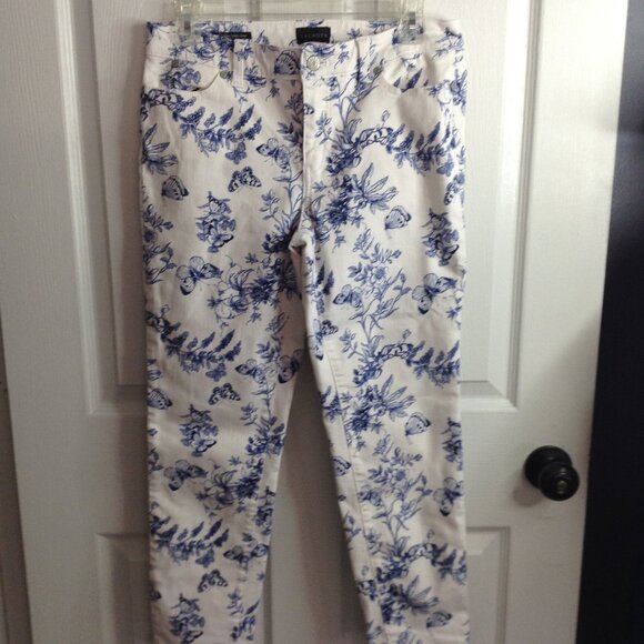 Talbots Printed 4P Slim Ankle Jean, Floral/Butterflies, Classic, Preppy, Boho. - Picture 1 of 6